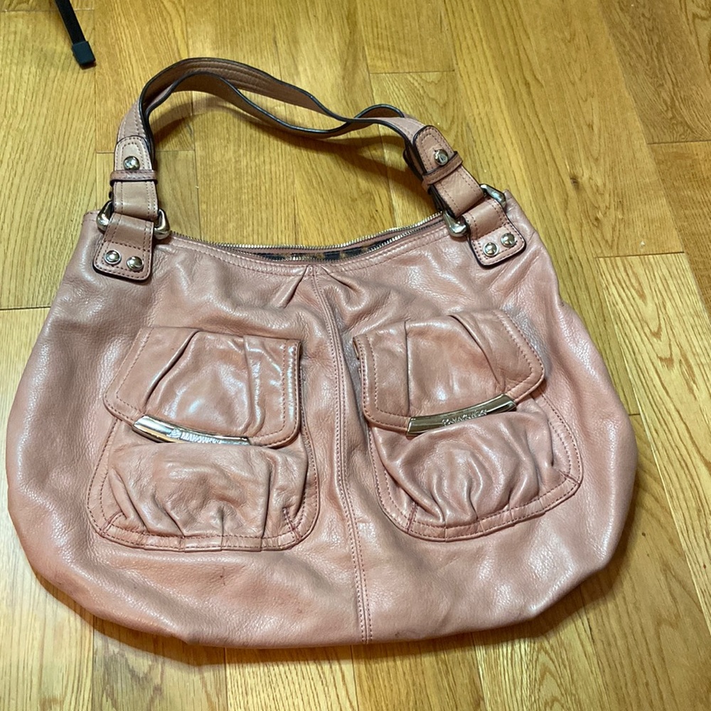 B MAKOWSKY Pink Genuine Leather Hand Bag Shoulder Satchel Bag Purse